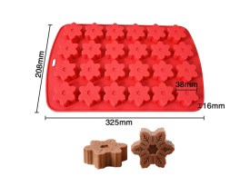 Molde silicona 24 copos de nieve